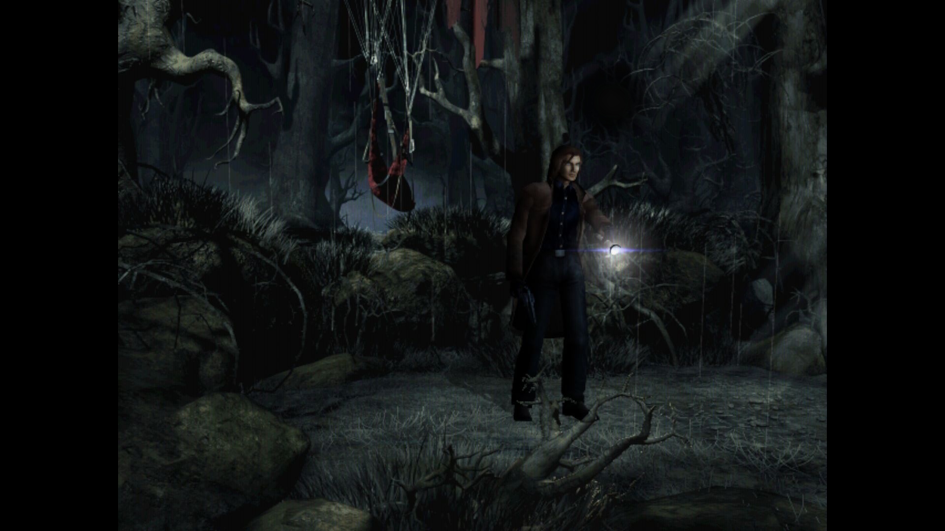 First playable scene with proportional 4:3 presentation and CRT treatment