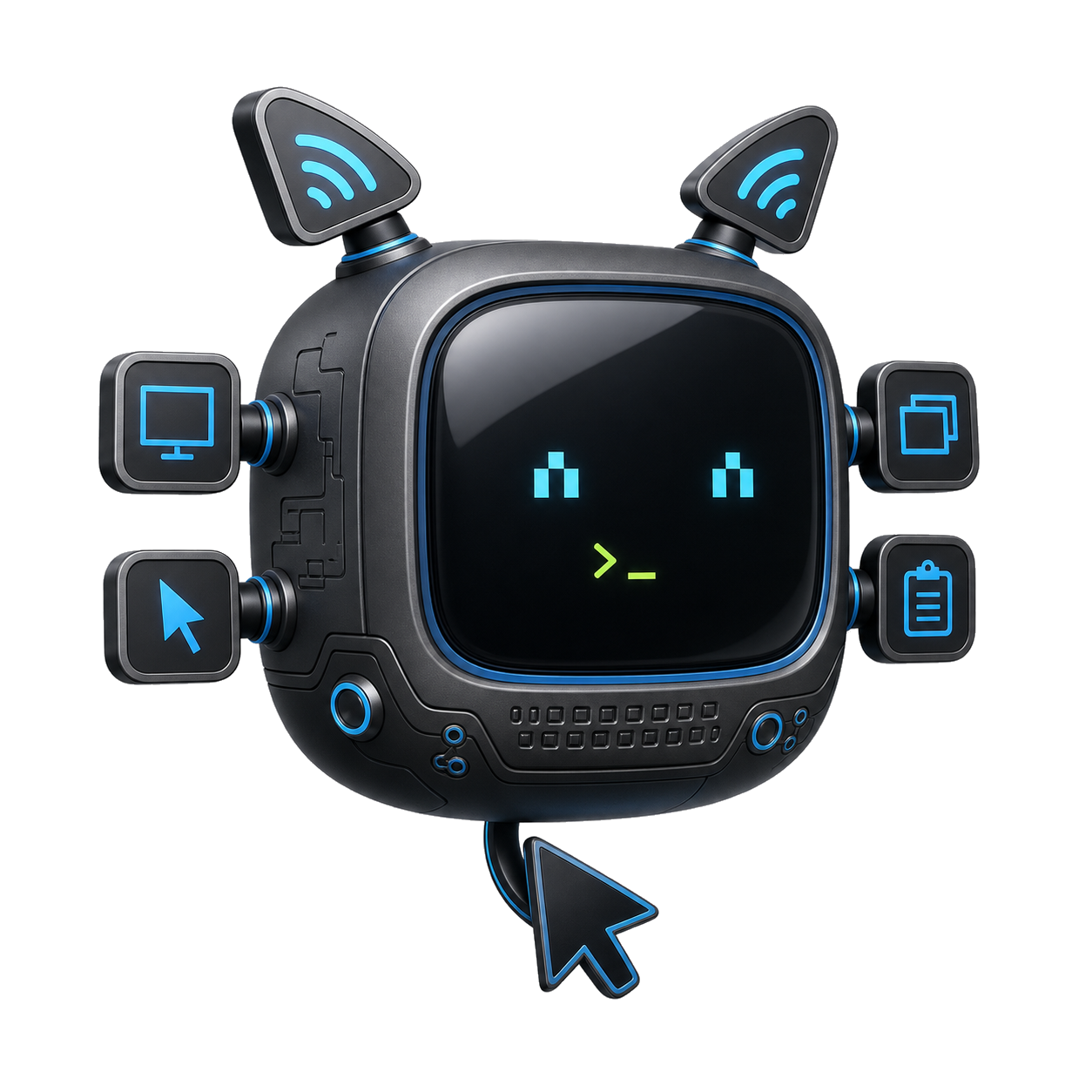 computer-use-sway mascot operating a Sway desktop